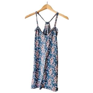 Freebird Blue Floral Dress | Rayon Boho Sundress | Fits S